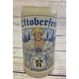 Gerz 1L Oktoberfest Beer Stein German Munich Stoneware Mug Vintage